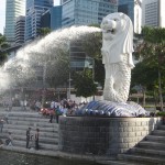 Merlion the symbol of Singapore - half Lion, half fish
